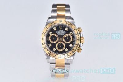 1:1 Super clone Rolex Daytona Two-Tone Black 40mm Clean Factory Calibre 4130